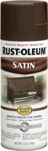 Stops Rust 241239 Rust Preventative Spray Paint, Low Satin, Dark Brown, 12 oz, Can